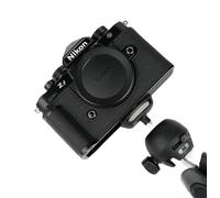 UCHMYD: media funda de piel auténtica hecha a mano para Nikon ZF/Nikon ZF, cuerpo de piel vacuno de capa superior + placa base de metal + diseño de vástago de mano (negro)