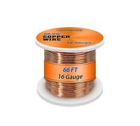 UCINNOVATE Alambre de cobre 99,9%, calibre 16, 20 m, para fabricación de joyas, 1,3 mm de diámetro, sólido para jardinería, bobina suave de 1/2 libras