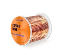 UCINNOVATE Alambre de cobre 99,9 %, calibre 16, alambre de cobre suave de 127 pies/39 m, bobina de 1 lb de alambre de cobre puro para la fabricación de joyas, alambre de cobre desnudo para