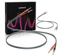 UCINNOVATE Cable de altavoz OFC de alta gama bidireccional resistente, 12 AWG, paquete de 2 cables de altavoz de soldadura en frío de alta fidelidad con conectores banana chapados en oro para