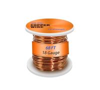 UCINNOVATE Calibre 18 99,9% puro alambre de cobre suave, 18 AWG 68 metros de cobre puro para electrocultura, jardinería, fabricación de joyas, cuentas, proyectos de ciencia, manualidades