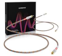 UCINNOVATE Paquete de 2 cables RCA a RCA de alta fidelidad de 0,5 m, macho a macho con conectores chapados en oro para sistema estéreo, cine en casa, altavoces, tocadiscos