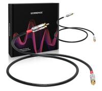 UCINNOVATE Paquete de 2 cables RCA de alta fidelidad OFC de 2 m, 13 AWG, color negro, cable de cobre resistente sin oxígeno con conectores RCA macho a macho chapados en oro para subwoofer/amplificador