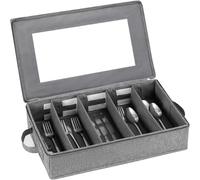UCK-KIT Cubiertos de Almacenamiento, Durable 5 Compartimentos de Plata Caja de Almacenamiento con Tapa extraíble y fácil de Llevar Asas Protege y Organiza los Cubiertos