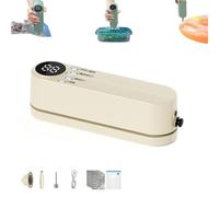 UCK-KIT Sellador De Mini Vacío Inalámbrico, Sellador De Bolsas Recargable De 3 En 1 para Almacenamiento De Alimentos, Sellador De Vacío De Mano para Preservación De Alimentos,Beige