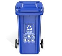 UCKYSU Contenedor Basura Exterior Con Ruedas Reforzado Más Ancho Gran Resistencia Desgaste Robusto Firme Se Puede Empujar Tirar Facilitar Su Desplazamiento(Blue,80L)