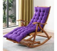 UCKYSU Mecedora Reclinable Plegable con Reposapiés Sillón Tapizado Suave Balcón Piscina Patio Trasero, Silla Ocio Base Madera For Personas Mayores, Diseño Ergonómico(Purple)
