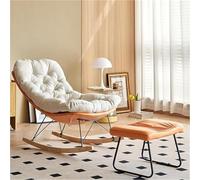 UCKYSU Mecedora Y Reposapiés Ocio Tapizada Deslizante Moderna For Interiores For Sala Estar(Orange)