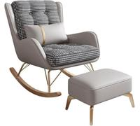 UCKYSU Sillón Mecedor Reclinable Sala Estar con Reposapiés, For Balcón, Cama Suave Y Moderno, De Lectura For Dormitorio(Grey)