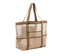 Uclac Bolsa de playa de malla de gran tamaño, ideal para nadar y viajar ligera, opción de embalaje inteligente para la playa y el mar, Khaki, Talla única