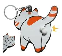 Uclac Llavero creativo y divertido con diseño de testículos de gato, mochila, colgante para jugar con la bola, llavero de regalo para amigos, 1 color, Taille unique