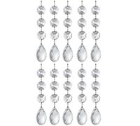 UCLEVER 10 Pieza Prisma de Colgante de Cristal Transparente Gotas Colector de Sol con Cuentas de Octágono para Cortina Candelabro Florero Jardín Fiesta Navidad Boda Decoración (Gotas de Agua)
