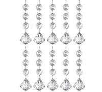 UCLEVER 10 Pieza Prisma de Colgante de Cristal Transparente Gotas Colector de Sol con Cuentas de Octágono para Cortina Candelabro Florero Jardín Fiesta Navidad Boda Decoración (Diamante)