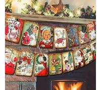 UCLEVER 15 Pancarta Vintage de Navidad, Pancarta de Feliz Navidad para Interiores para Vacaciones, hogar, Oficina, Fiesta, Chimenea, Suministros de Fiesta de Navidad