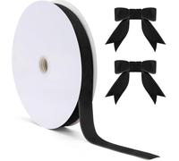 UCLEVER Cinta de terciopelo, 10 metros, 20 mm, cinta de terciopelo de una sola cara, cinta de seda suave vintage para boda, ramo de flores, decoración de Navidad (Negro)