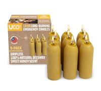 UCO Cera de abeja natural de 12 horas, velas de emergencia de larga combustión para farol, paquete de 9