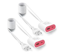 UCOMEN Cargador USB C con Cable Integrado de 1,5m, 17.5W Adaptador USB enchufable, Ideal para mesita de Noche, Escritorio, Cocina o Viajes, Rosa, 2 Unidad