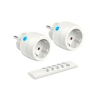 UCOMEN Enchufe con Mando a Distancia，2 Enchufes de Radio con 1 Mando a Distancia para Electrodomésticos，2300W Enchufes Inalámbricos Inteligentes, Alcance de 30m，Blanco