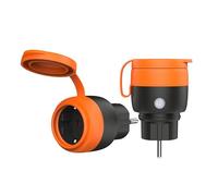 UCOMEN Enchufe Exterior Impermeable 16A 3680W, Monitor de Energía, Control Remoto, Control de Voz y Temporizador, Funciona con Alexa y Google Home, Smart Life App, 2 Pack