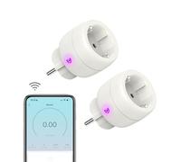UCOMEN TYPE F (EU) Enchufe Inteligente16A 3680W, Monitor de Energía, Control Remoto, Control de Voz y Temporizador, Funciona con Alexa y Google Home, Smart Life App, 2 Pack