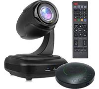 UcooQQ Sistema de cámara para sala de conferencias, gran angular 1080P PTZ cámara web con altavoz Bluetooth inalámbrico, zoom óptico 3X, seguimiento de IA, control remoto, para conferencias, culto,