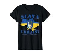 Ucrania Bandera Camiseta Slava Ukraini Tryzub Zelensky Camiseta gráfica económica, Mujer, Negro, XS