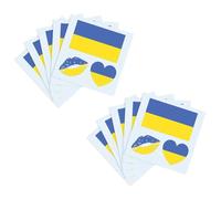 Ucrania Bandera Tatuajes Temporales Tatuajes Ucranianos Pegatinas De Banderas Nacionales Apoya Ucrania I Stand with Ucrania Sticker Body Art Tattoo Face Sticker