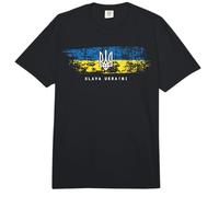 Ucrania Camiseta Slava Ukraini Bandera Tryzub Tridente Comfort Colors Adult Heavyweight T-Shirt