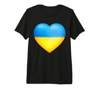 Ucrania corazón en Llamas Colores Nacionales Bandera ucraniana Camiseta Premium