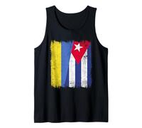Ucrania Cuba Media Bandera Ucraniana Herencia Cubana Camiseta sin Mangas