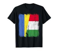 Ucrania Italia Media Bandera Orgullo Ucraniano Italiano Orgullo Camiseta