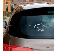 Ucrania Mapa Pegatina Calcomanía Vinilo Ucraniano Contorno Silueta - 2 Pegatinas Blancas 10.2cm - Para Coche Barco Portátil Taza Sin Fondo Troquelada
