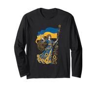 Ucrania Patria Libertad Portador de la Bandera Ucraniana Art Nouveau Manga Larga