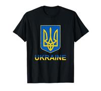 Ucrania Tryzub Emblema Escudo Diseño Colores Nacionales Camiseta