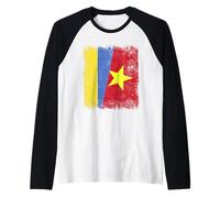 Ucrania Vietnam Media Bandera Ucraniana Vietnamita Historia Camiseta Manga Raglan