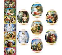 Ucraniano Thermo Shrink Sleeve Decoración Huevo de Pascua Wraps Pysanka Set - para 7 Huevos de Pascua (Biblia)