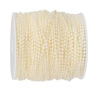 UCSAJI Guirnalda de cuentas de perlas de imitación marfil de 4 mm para boda | Rollo de bobina de cuentas de perlas ABS de 66 pies para centros de mesa florales, ramo de novia, boda, fiesta