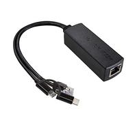 UCTRONICS Divisor Gigabit PoE 5V 3A, adaptador PoE 2 en 1 a USB C/Micro USB, compatible con IEEE 802.3af/at 10/100/1000Mbps para Raspberry Pi 3/4