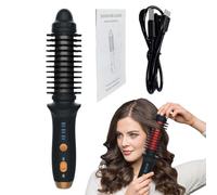 UCurling Brush - Cordless Travel Curling Iron | 38W Straightener With 4000mAh Battery | SB Rechargeable, Mini Heated Round Brush For Short Hair, Unisex Design With Cool Tip For Safe Styling | 3 Heat