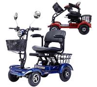 UdaCa Powered Mobility Scoters - Patinete de movilidad de 48 V, 380 W, para adultos y mayores, plegable, capacidad de peso de 550 libras, alcance de hasta 25 millas, color azul