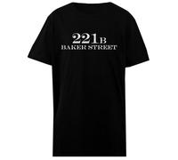 Udaytee 221b Baker Street Camiseta Infantil Básica Algodón Negra Basic Cotton Black Children's T-Shirt