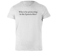 Udaytee ¿A Quién Protege En Los Archivos De Epstein? Camiseta Básica Algodón Gris Mujer Basic Cotton Grey Women's T-Shirt
