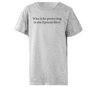 Udaytee ¿A Quién Protege En Los Archivos De Epstein? Camiseta Infantil Básica Algodón Gris Cotton Child T-Shirt Grey Kid