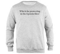 Udaytee ¿A Quién Protege En Los Archivos De Epstein? Sudadera Unisex Gris De Corte Sencillo Simple-Fit Pullover Grey Unisex Sweatshirt