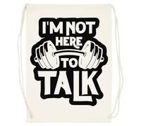 Udaytee Adicto Al Gimnasio, No Estoy Aquí Para Hablar De Mancuernas Bolsa De Entrenamiento De Algodón Beige Saco De Gimnasio