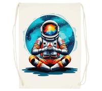 Udaytee Astronauta De Yoga De Paz Y Amor Bolsa De Entrenamiento De Algodón Beige Saco De Gimnasio Cotton Beige Training Bag Gym Sack