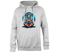 Udaytee Astronauta De Yoga De Paz Y Amor Sudadera con Capucha De Corte Sencillo Sudadera Unisex Gris Simple-Fit Hoodie Grey Unisex Sweatshirt