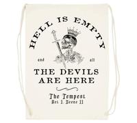 Udaytee El Infierno Está Vacío Todos Los Demonios Bolsa De Entrenamiento De Algodón Beige Saco De Gimnasio Cotton Beige Training Bag Gym Sack