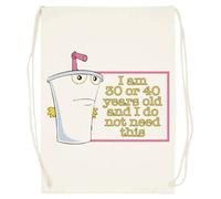 Udaytee Fuerza Del Hambre Adolescente Aqua Vintage Bolsa De Entrenamiento De Algodón Beige Saco De Gimnasio