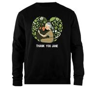 Udaytee Jane Goodall Sweat-Shirt Unisexe Noir À Coupe Simple Sudadera Unisex Negra De Corte Sencillo